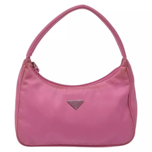 PRADA Accessory Pouch Nylon Pink Silver Auth EC255 - Picture 2 of 16